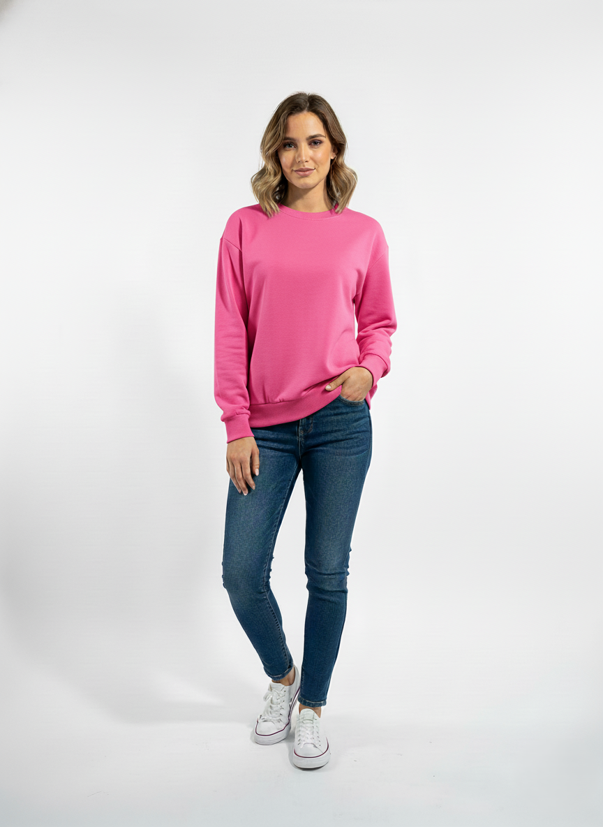Relaxed Fit Women's Long Sleeve Tunic Sweatshirt