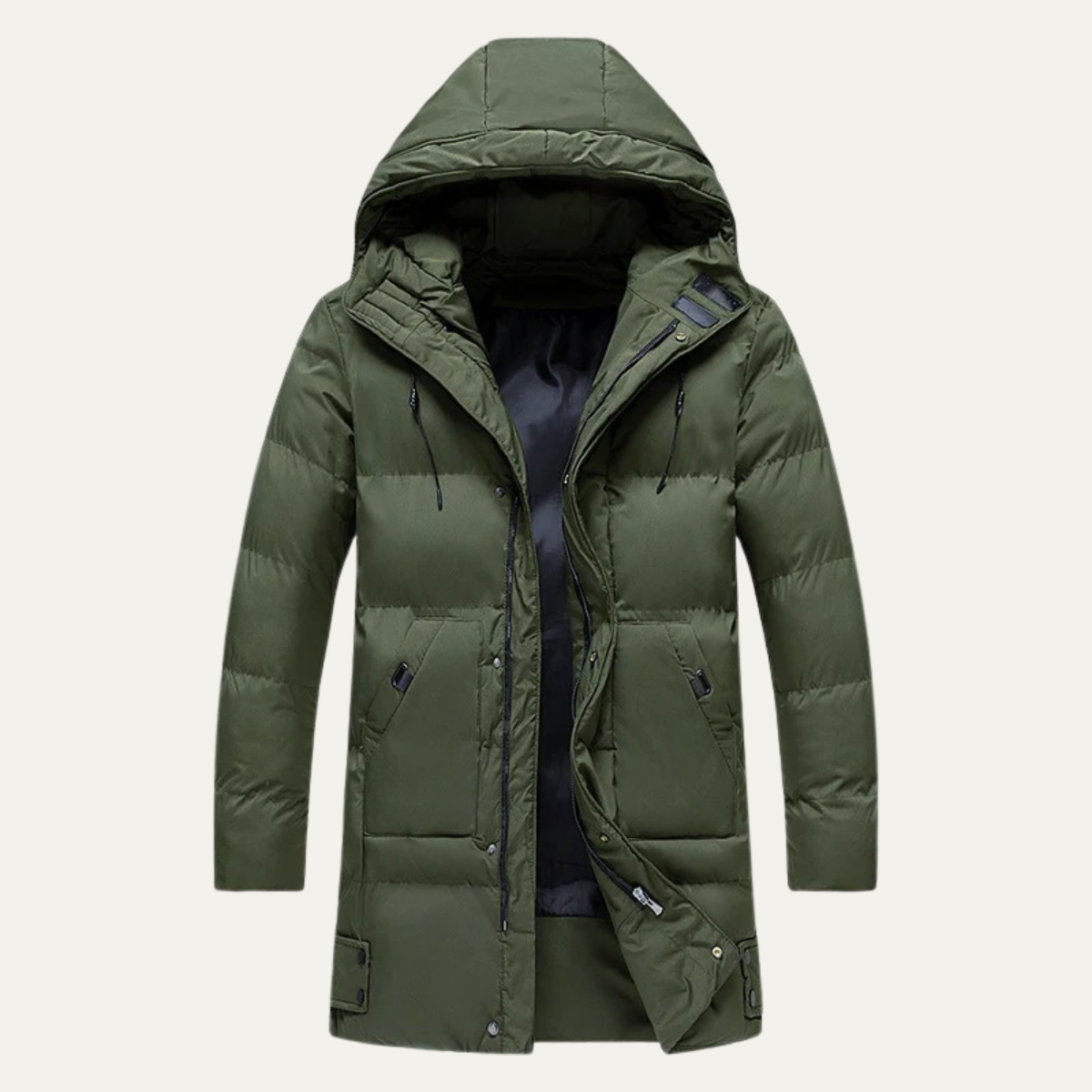 Warm Men's Down Parka Coat with Hood