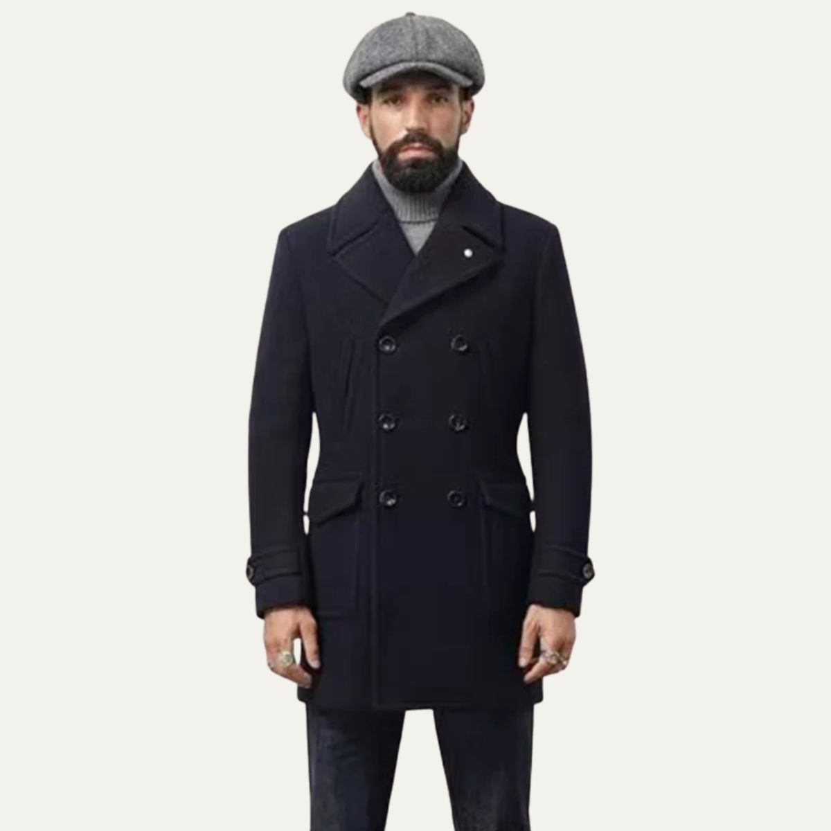 Classic Men's Double Breasted Wool Coat