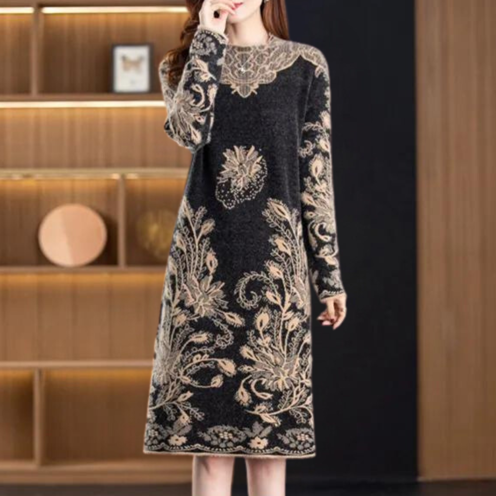 Comfortable Floral Knee Length Women's Dress - Nocini