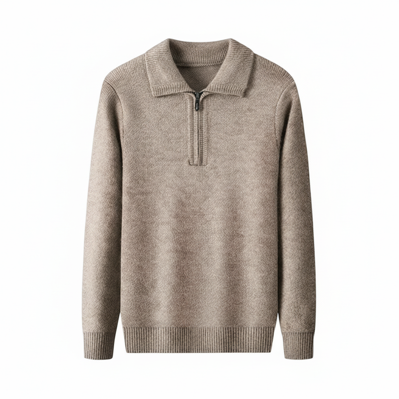 Men's Classic Zip Neck Pullover Sweater