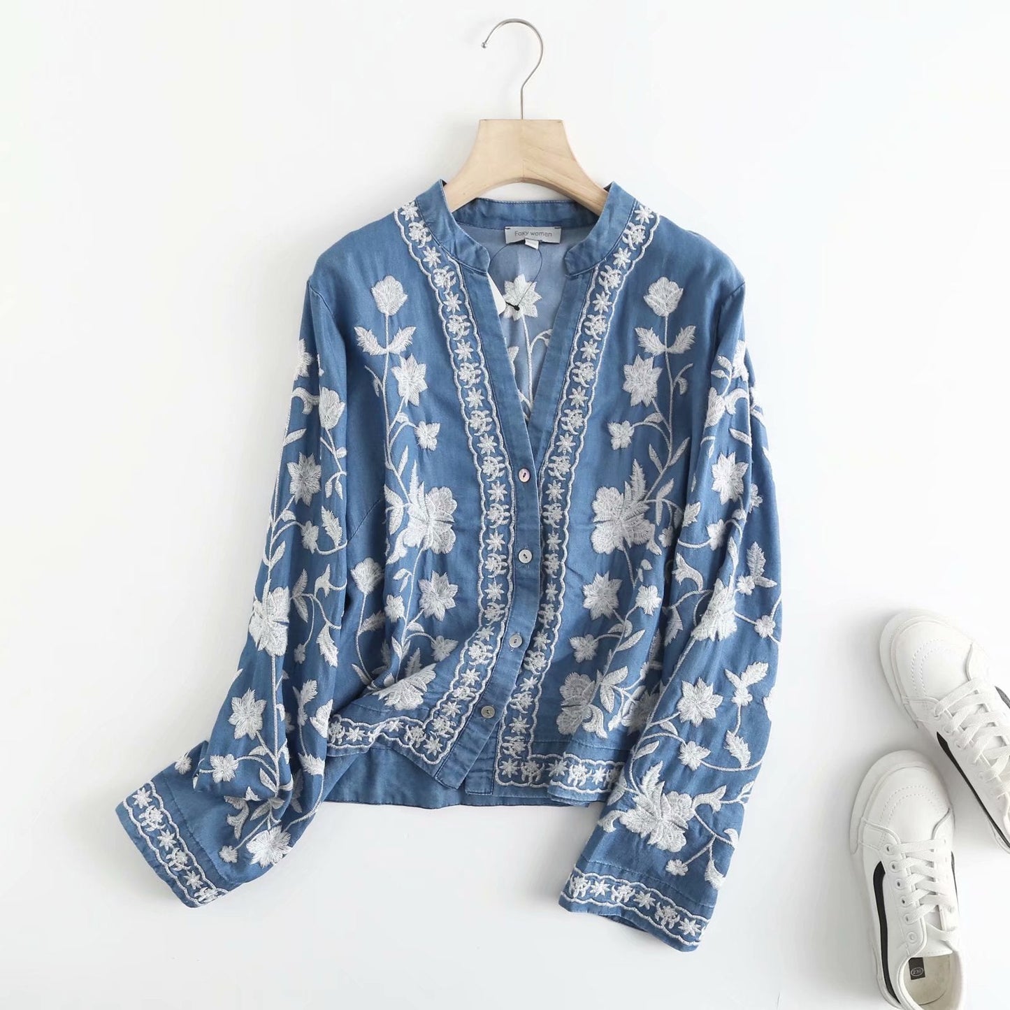 Casual Floral Open Front Cardigan