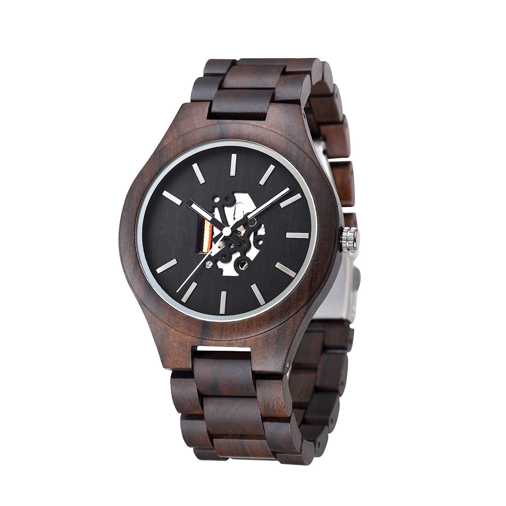 Men's Mechanical Skeleton Leather Strap Watch