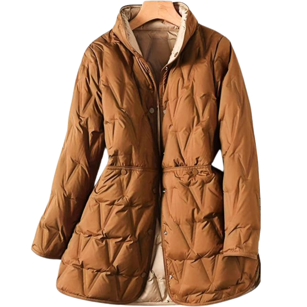 Warm Women's Padded Parka Coat with Pockets