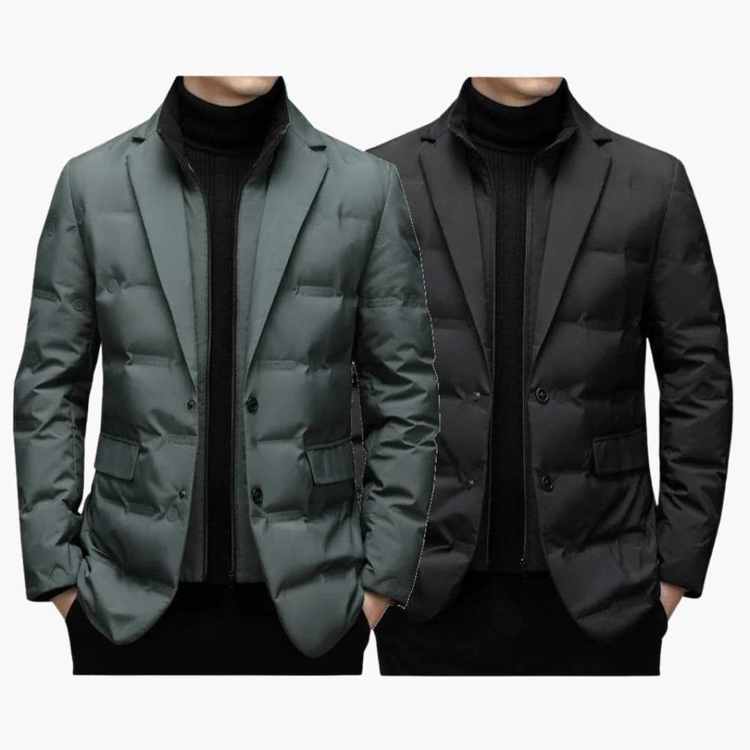Slim Fit Men's Business Jacket with Pockets