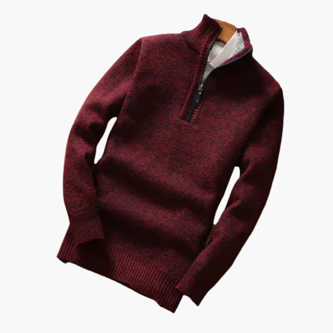 Men's Casual Zip Neck Pullover Sweater