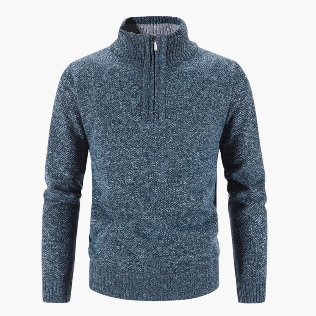 Warm Textured Men's Half Zip Sweater