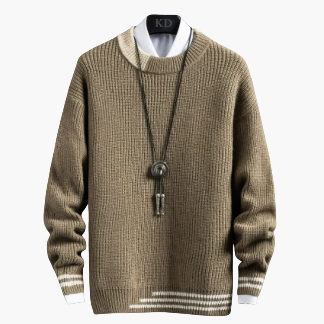 Classic Crew Neck Knit Pullover Sweater