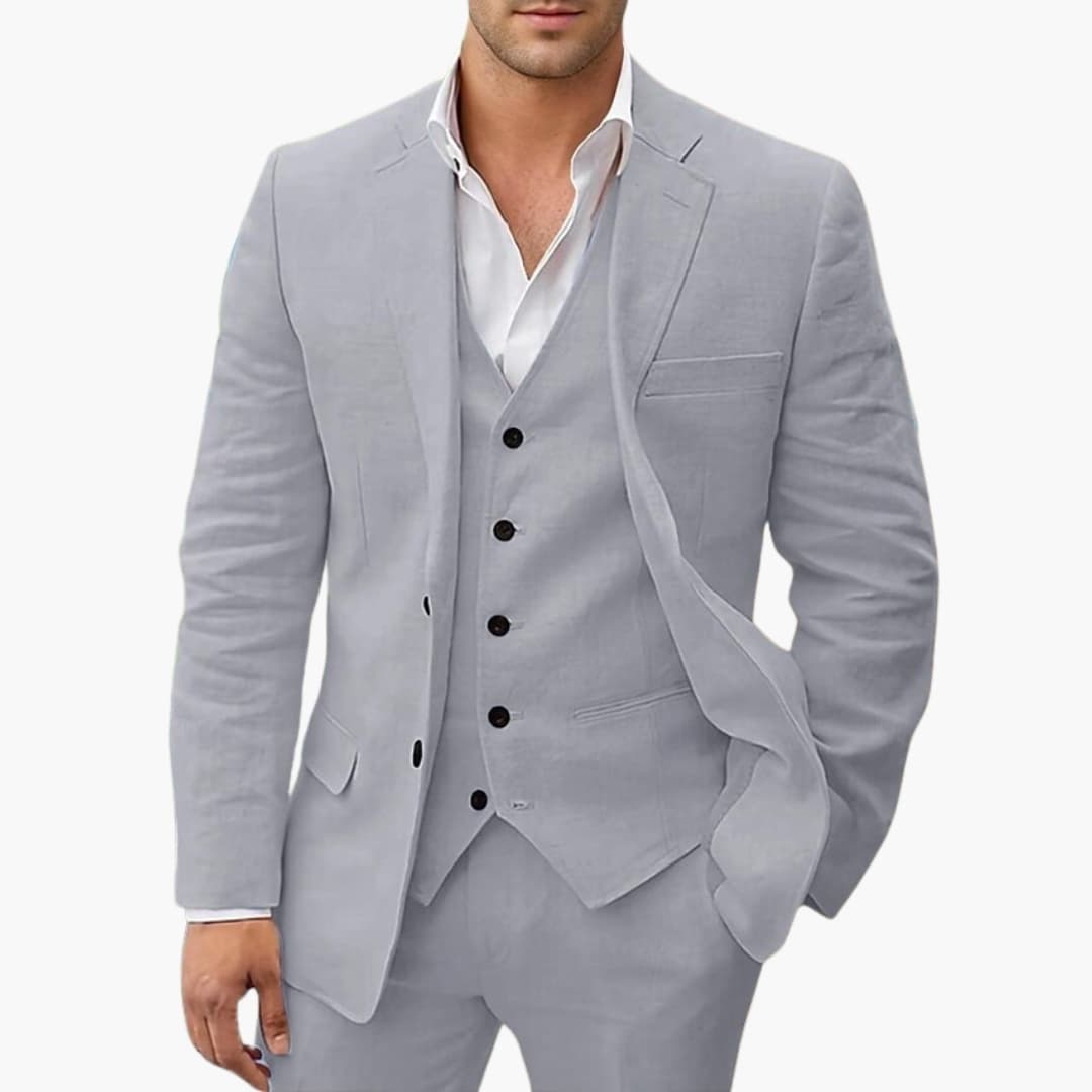 Classic 3 Piece Suit with Waistcoat and Peak Lapel