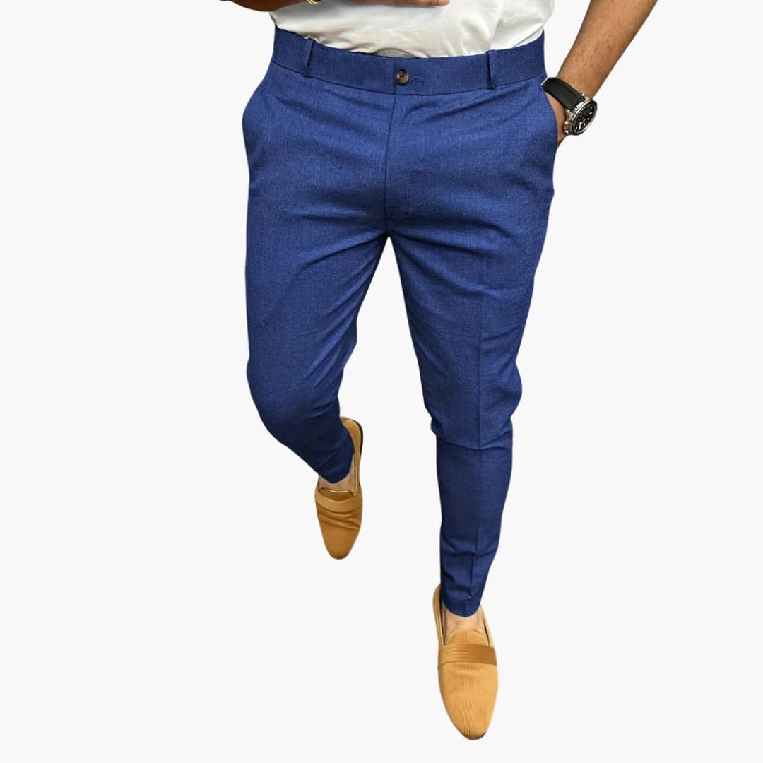 Slim Fit Men's Trousers with Side Pockets