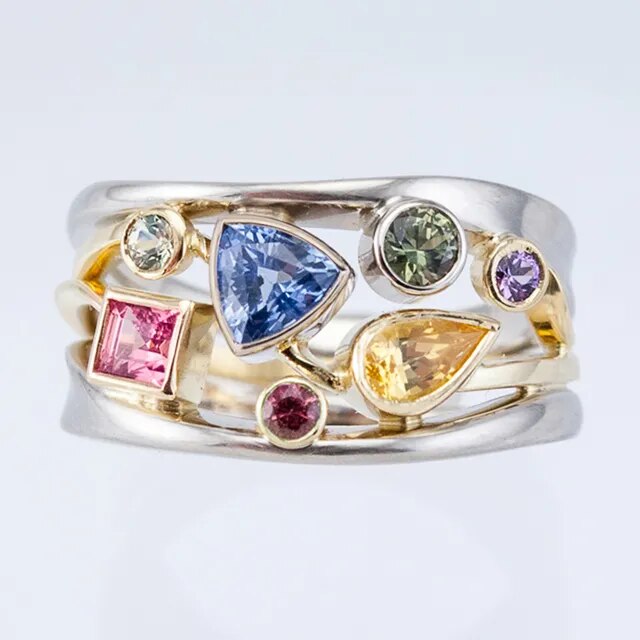 Colorful Gemstone Cocktail Ring