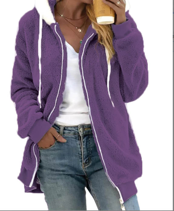 Soft Fleece Hooded Jacket for Daily Wear