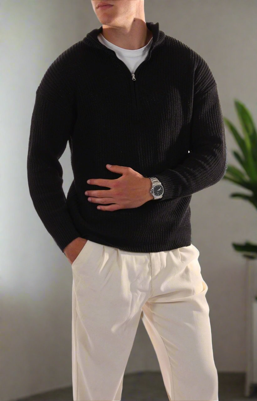 Cozy Men's Crew Neck Wool Sweater