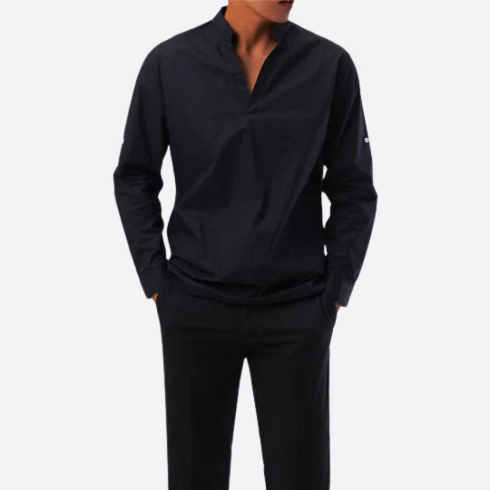 Casual Men's V-Neck Long Sleeve Shirt