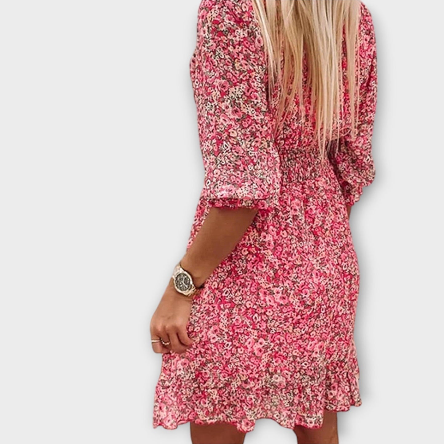 Beautiful Ruffle Sleeve Women's Floral Dress
