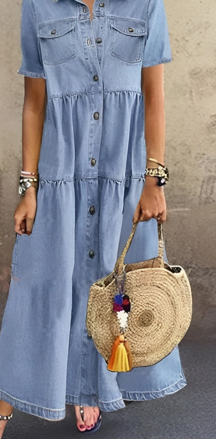 Comfortable Women's Blue Maxi Dress