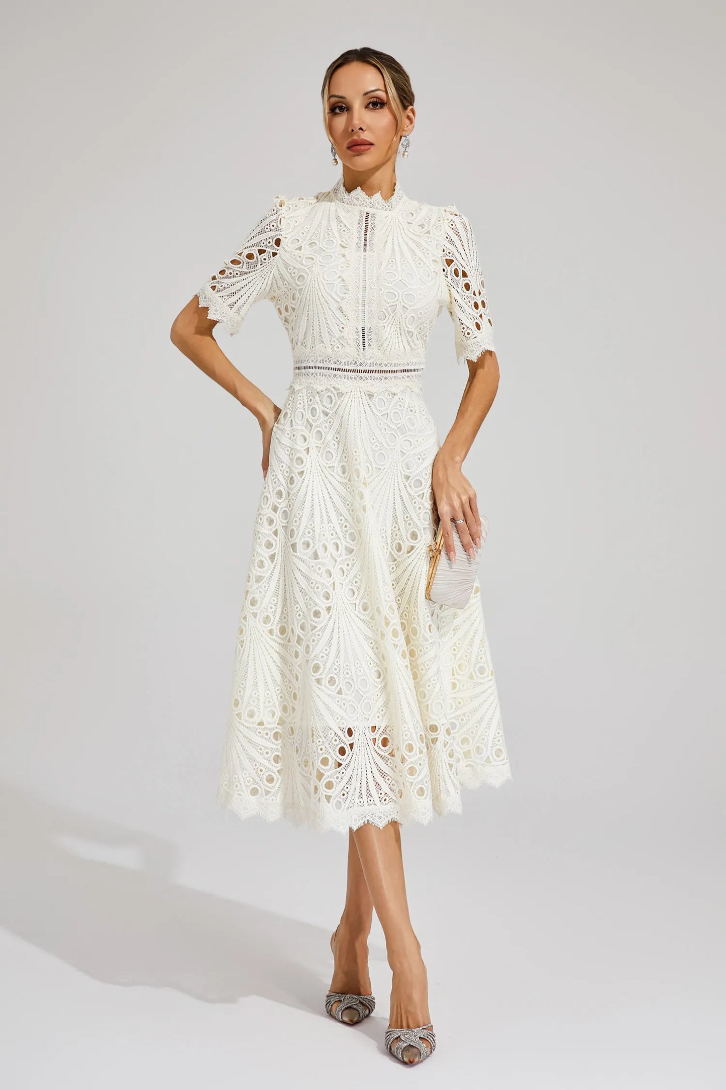 Elegant Floral Midi Dress for Women