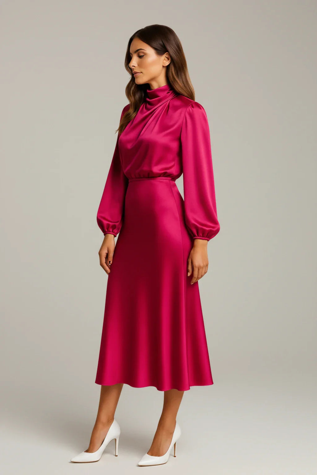 Flattering Fit Womens Casual Midi Dress