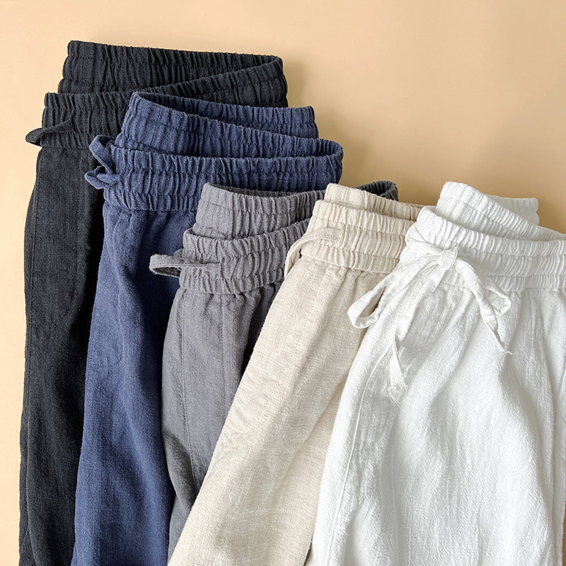 Relaxed Fit Mens Summer Drawstring Trousers