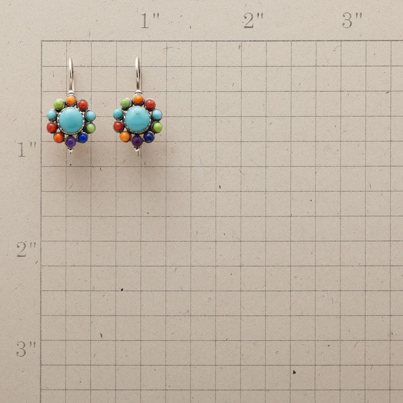 Bright Blue Circle Drop Earrings