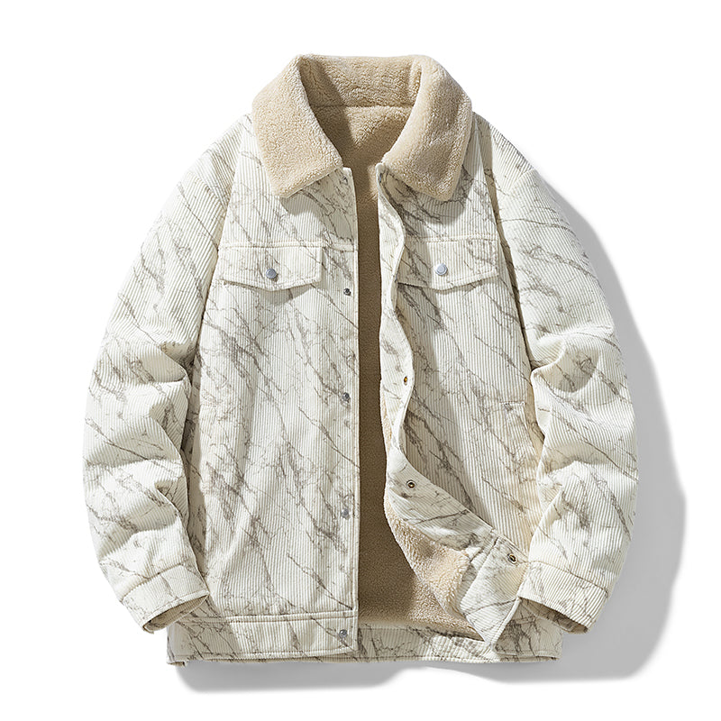 Warm Quilted Classic Fit Men's Denim Jacket