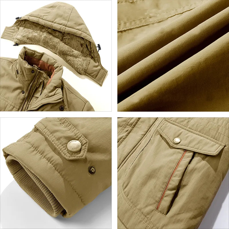 Warm Waterproof Men's Hooded Parka Jacket