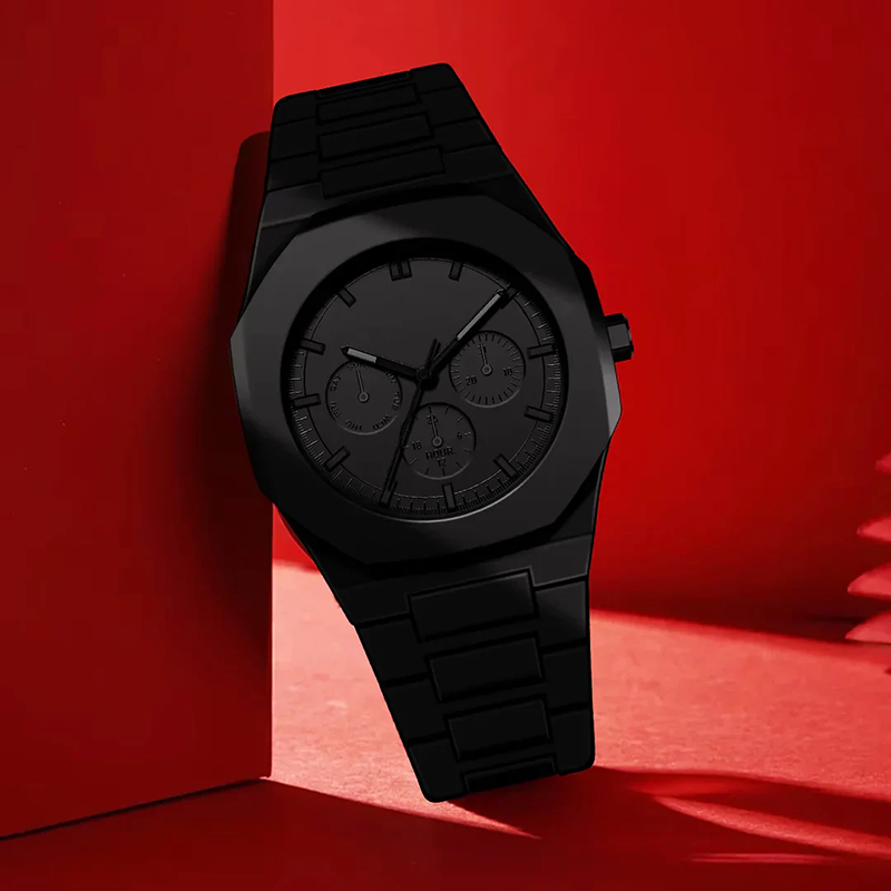 Stylish Quartz Chrono Men's Leather Strap Watch - Nocini