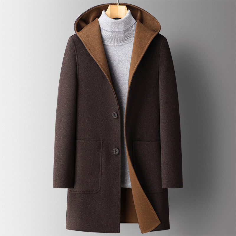 Warm Reversible Hooded Men's Parka Coat