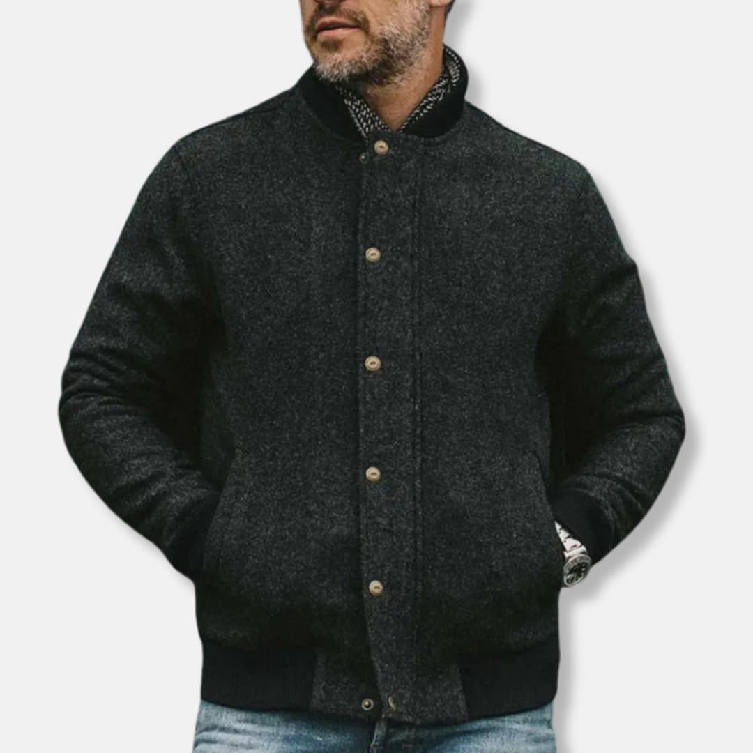 Classic Men's Zip Up Bomber Coat - Olytrend