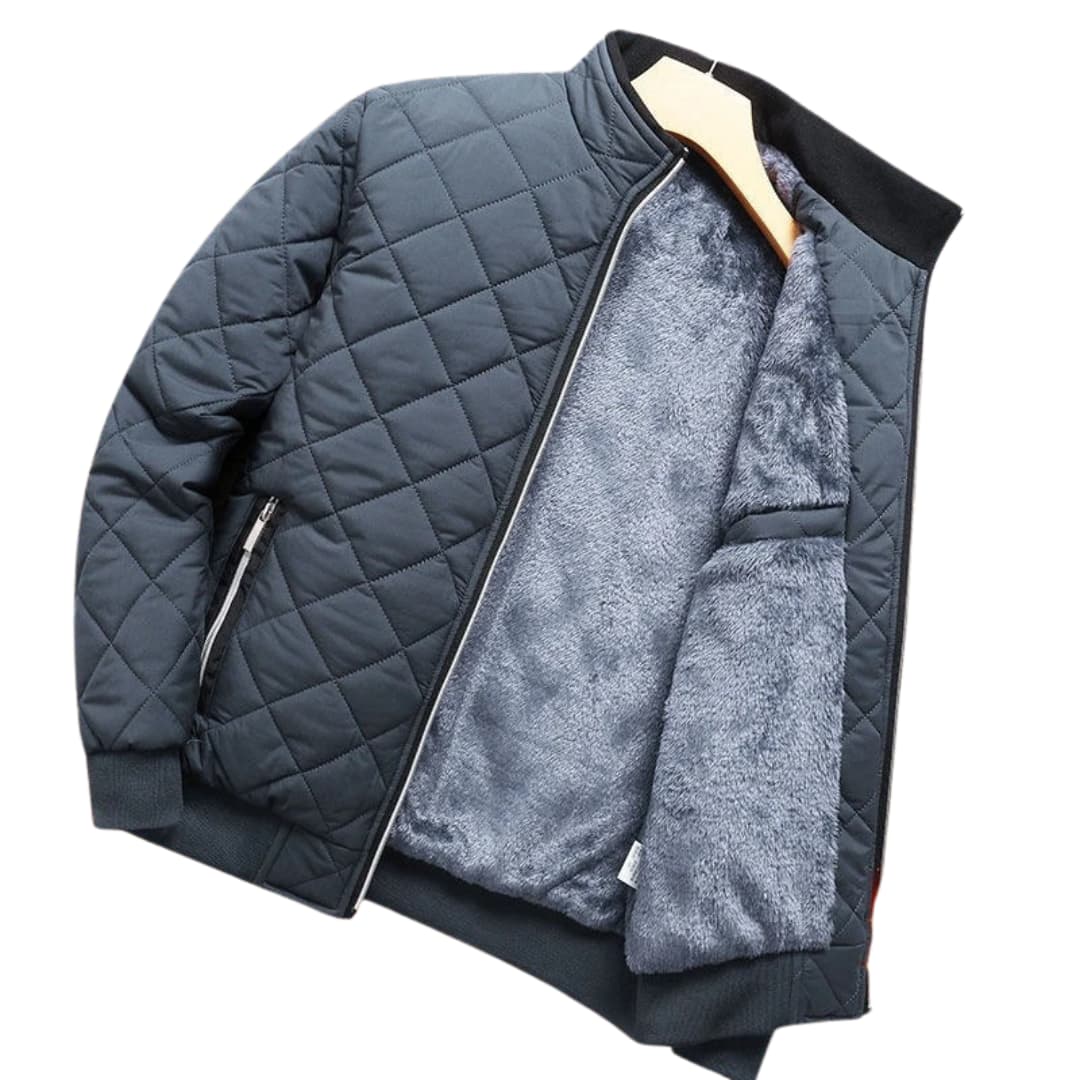 Men's Zip Up Quilted Bomber Jacket