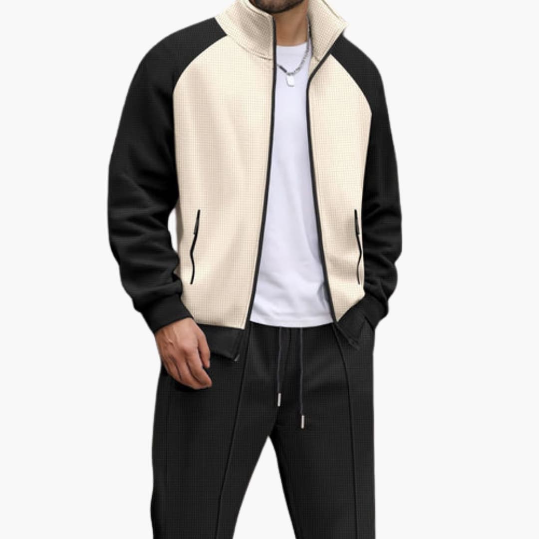 Men's Zipper Jacket with Pockets and Fleece Lining
