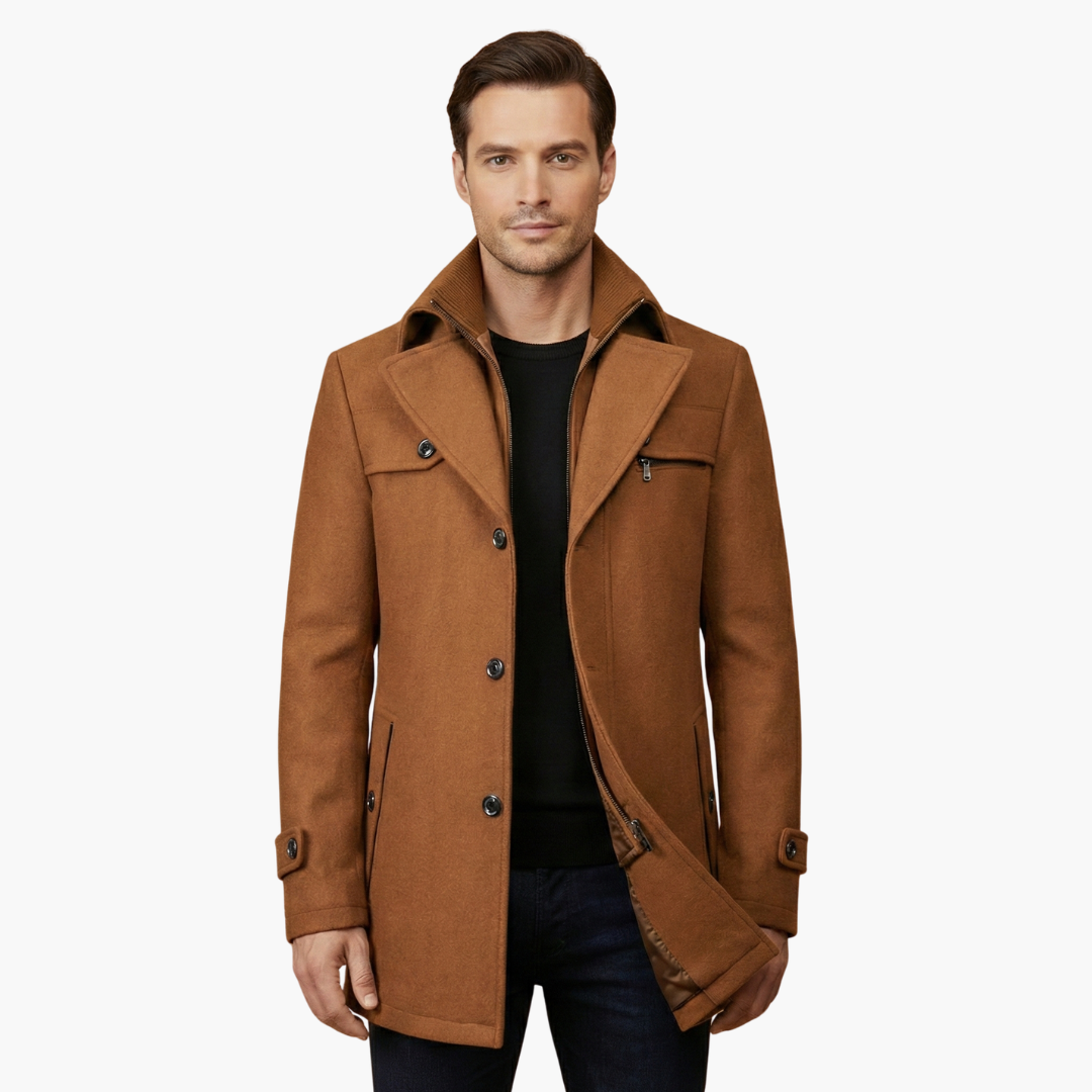 Classic Double Breasted Pea Coat for Men