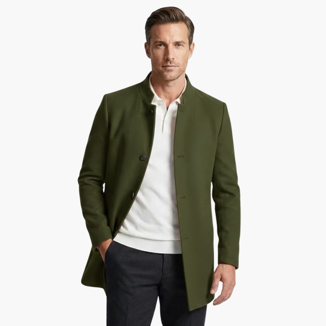 Classic Button Front Mens Winter Coat