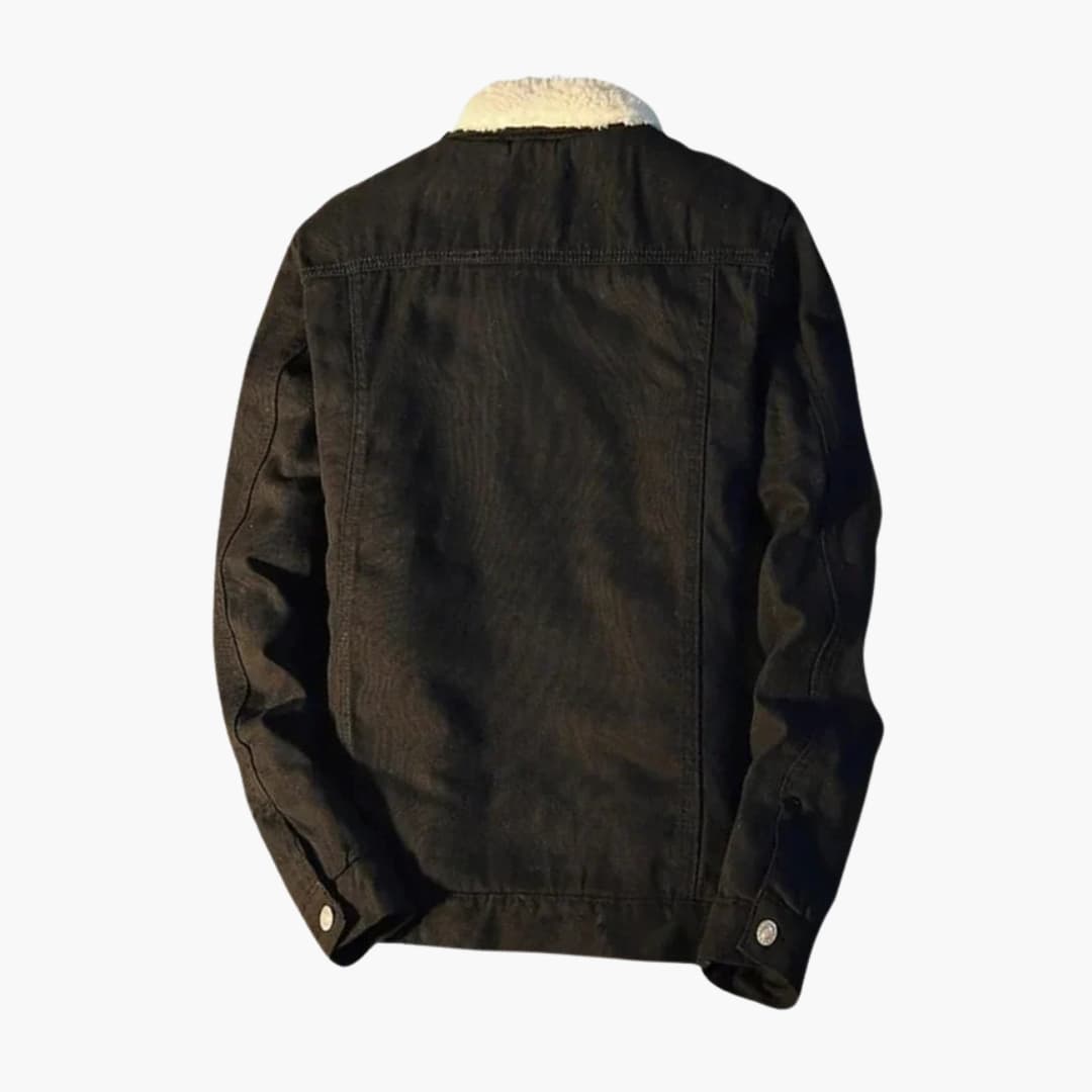 Warm Fleece Lined Denim Jacket for Men