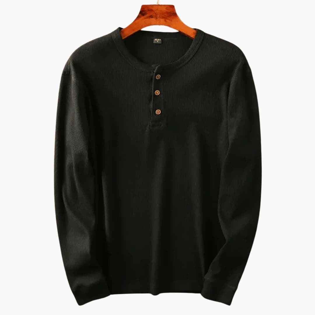 Classic Fit Men's Long Sleeve Henley Shirt