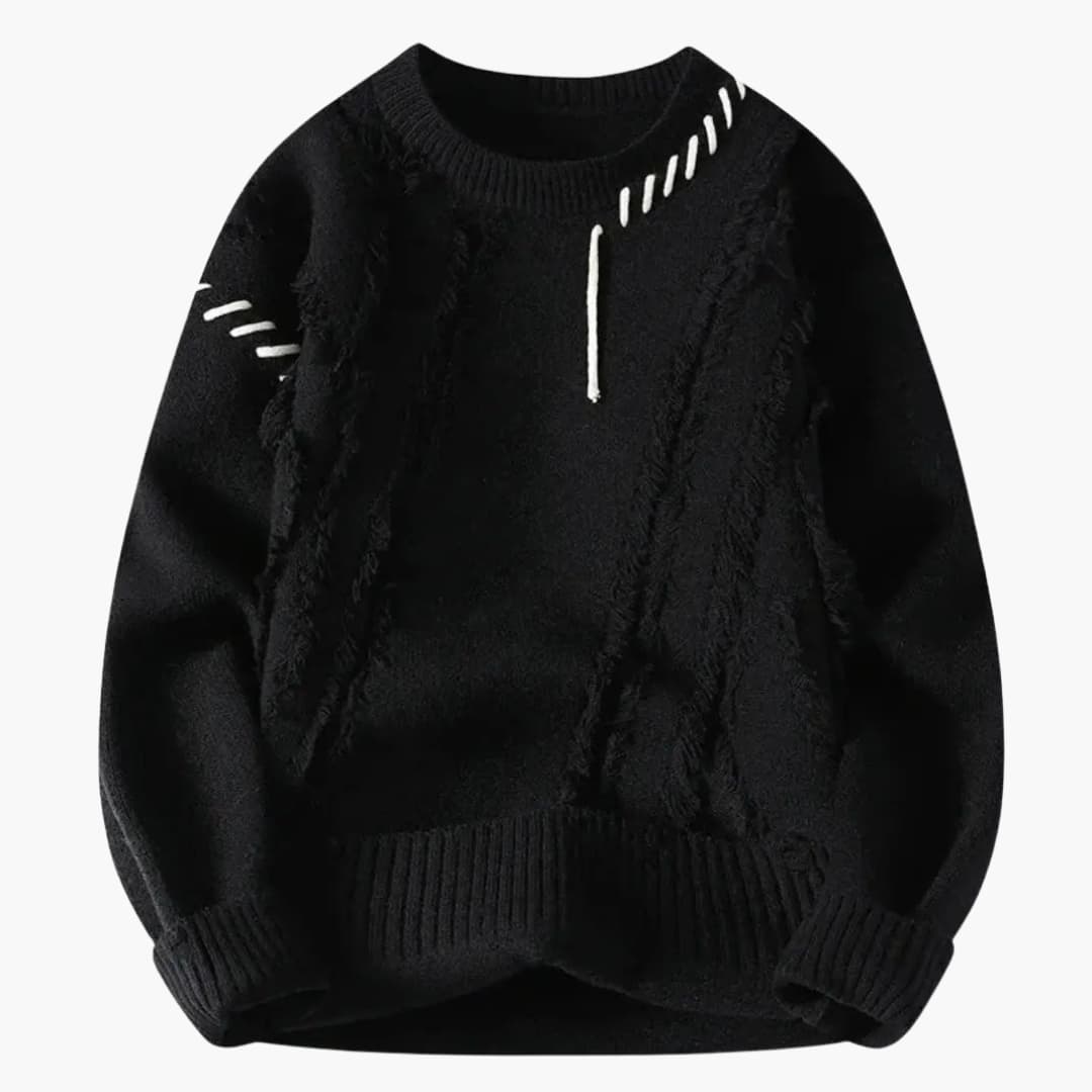 Textured Crew Neck Men's Sweater