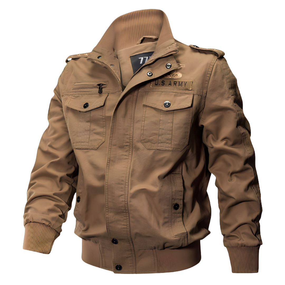 Men's Tactical Zip Up Bomber Jacket with Pockets