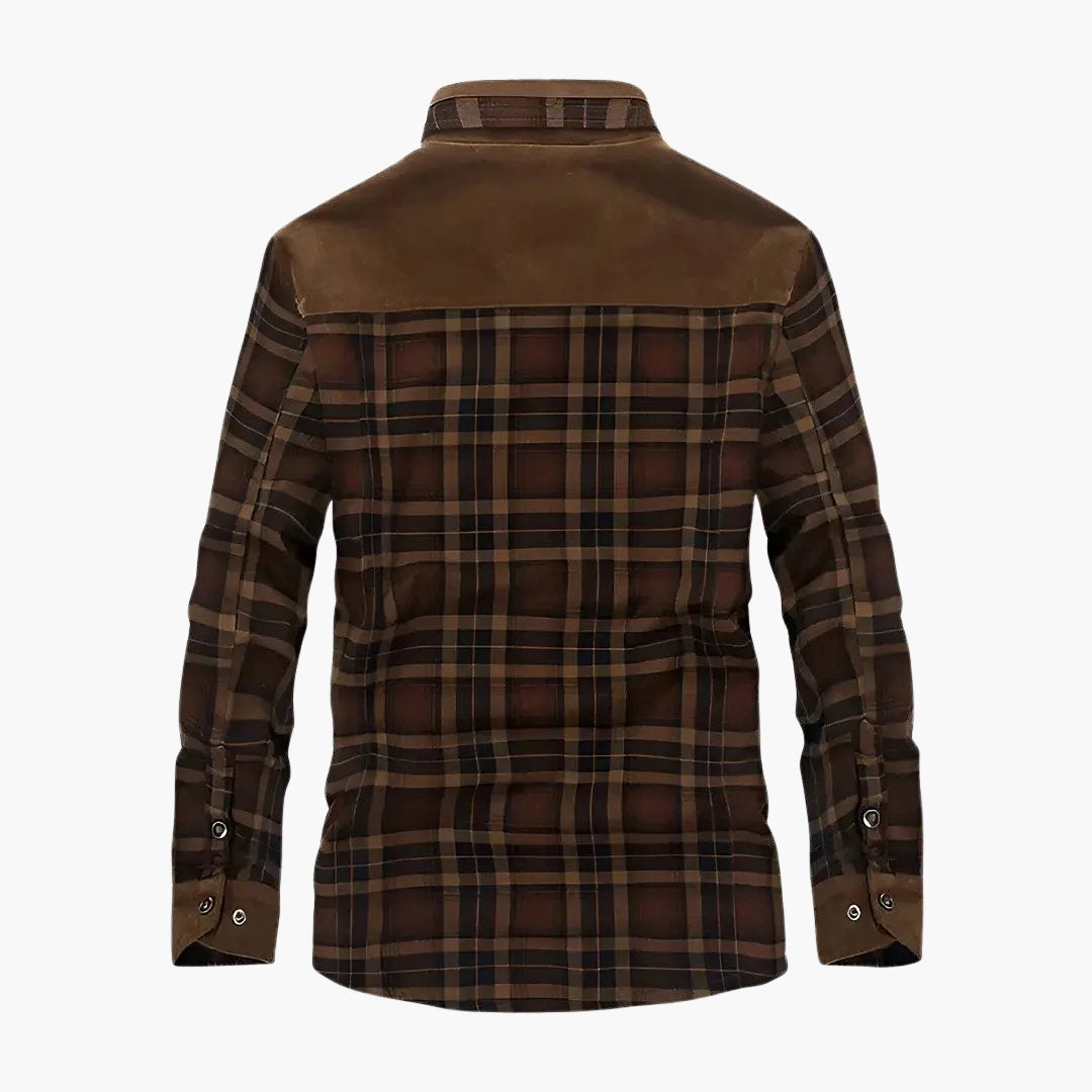 Warm Plaid Fleece Lined Shirt Jacket