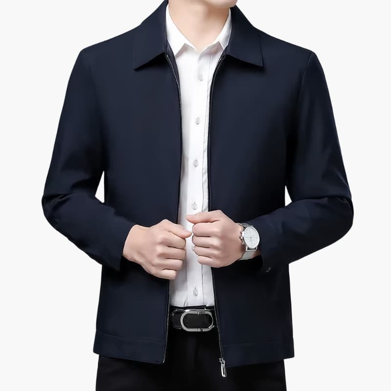 Men's Fitted Zip Up Leather Jacket