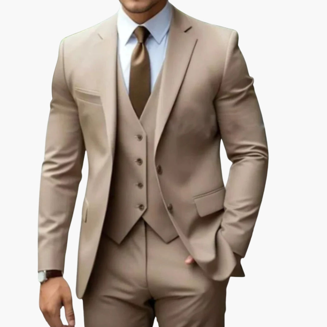 Classic 3 Piece Men's Suit Set with Notch Lapel