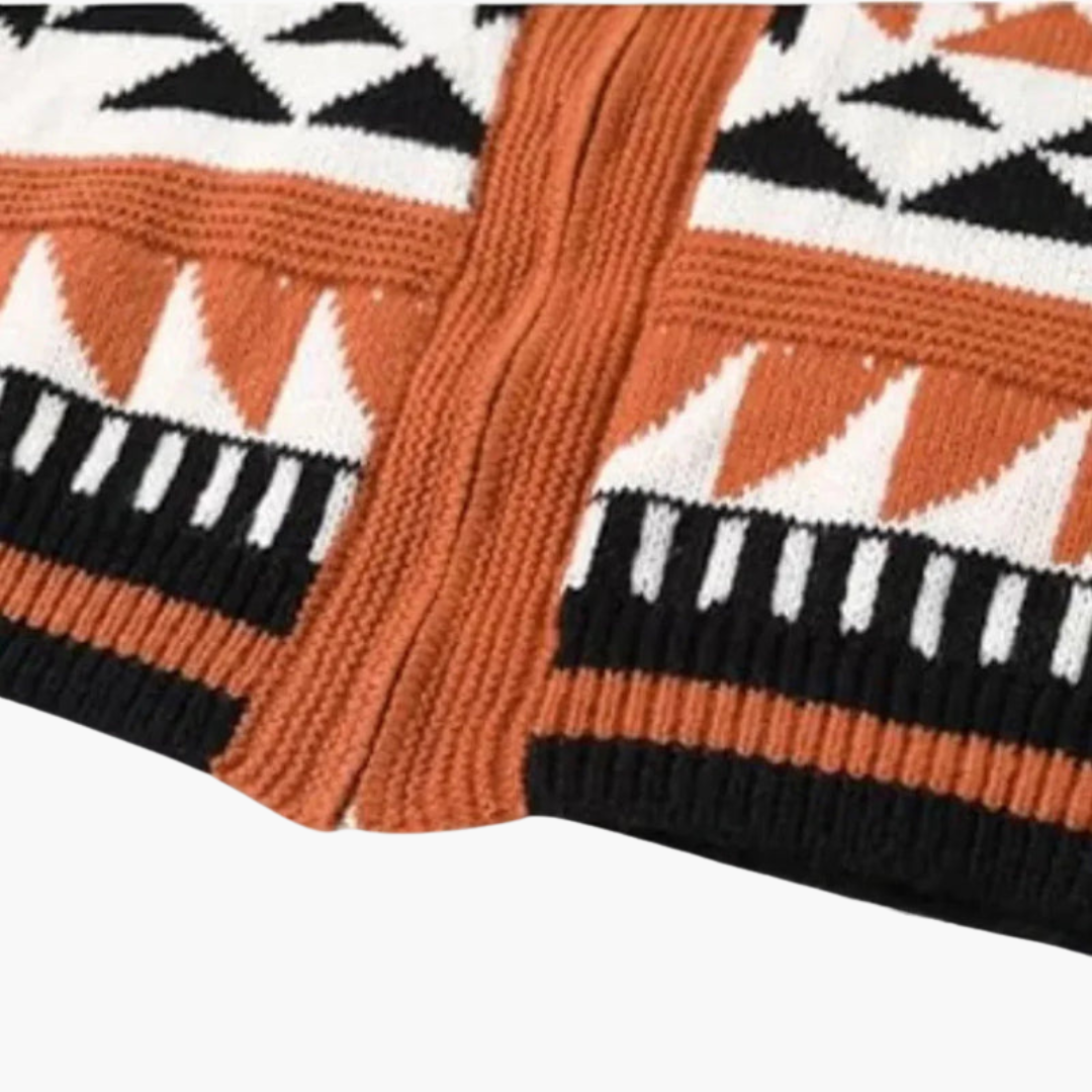 Men's Textured Zip-Up Cardigan Sweater