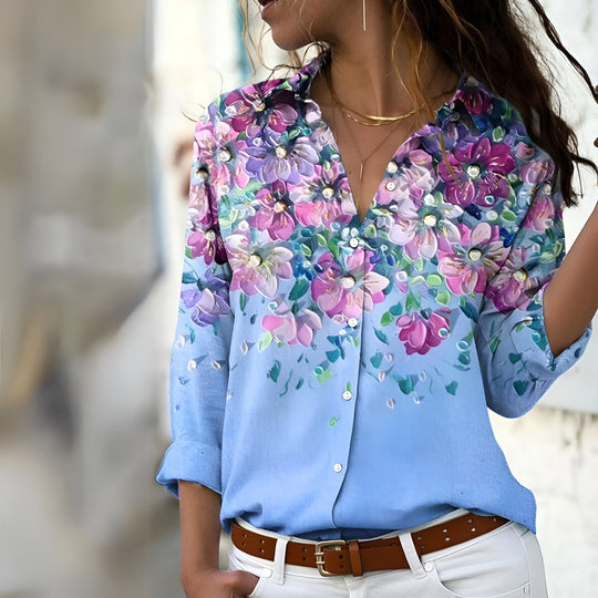Relaxed Fit Patterned Women's Blouse