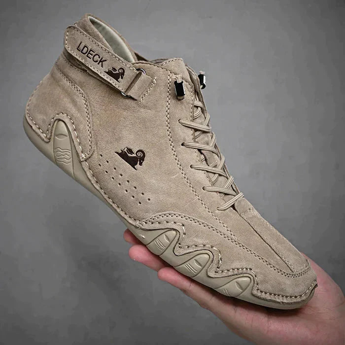Men's Leather Lace-Up Ankle Boots - Comfortable & Durable