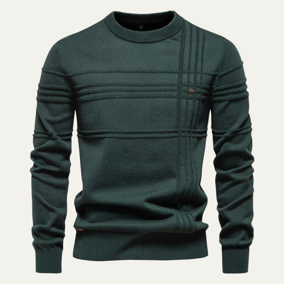 Classic Crew Neck Mens Knit Sweater