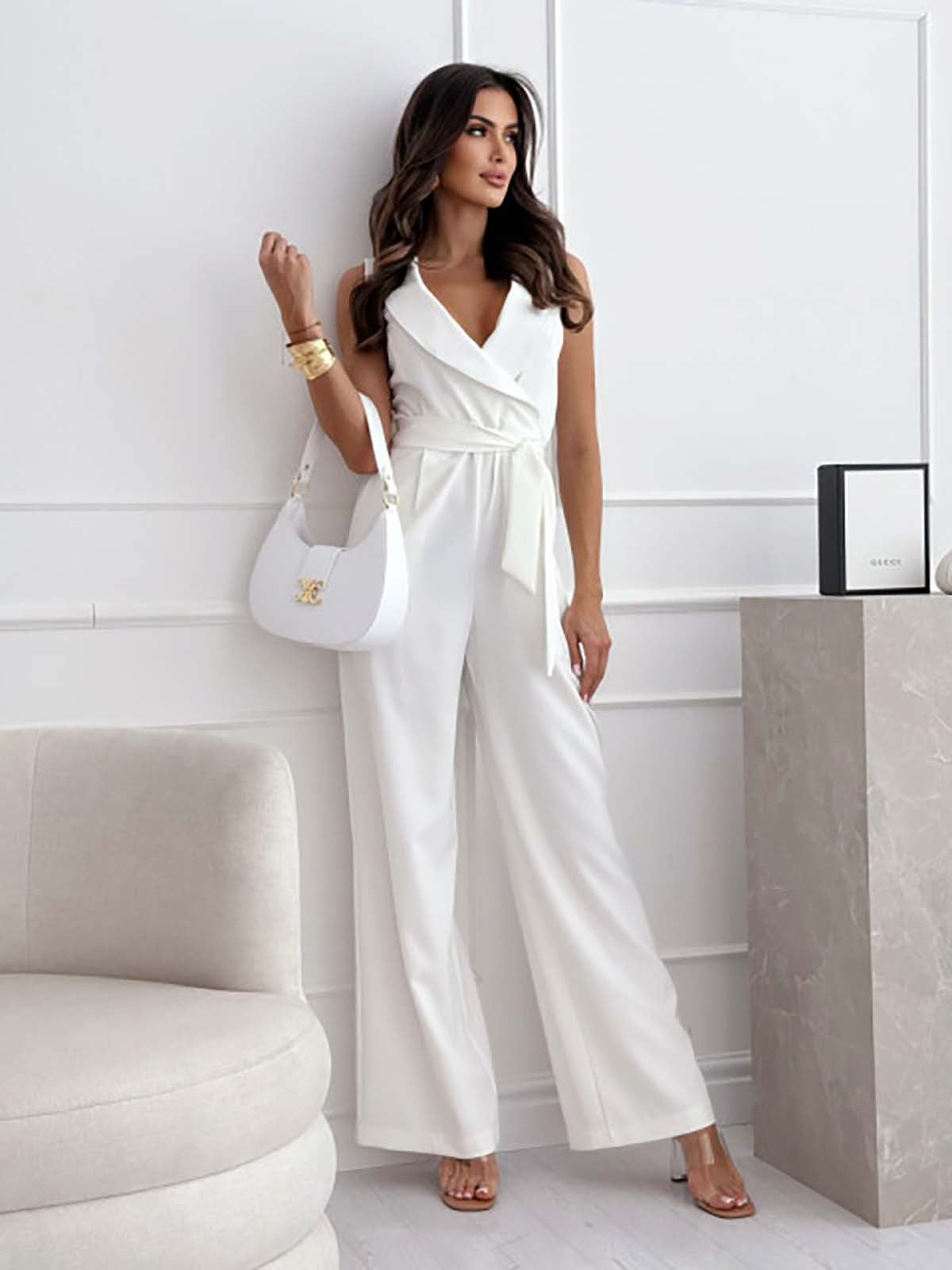 Women's Sleeveless Jumpsuit Wide Leg Comfortable Fit