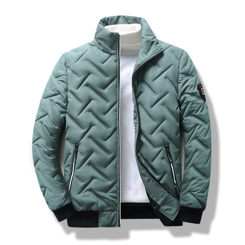 Slim Fit Men's Quilted Jacket with Zip Pockets