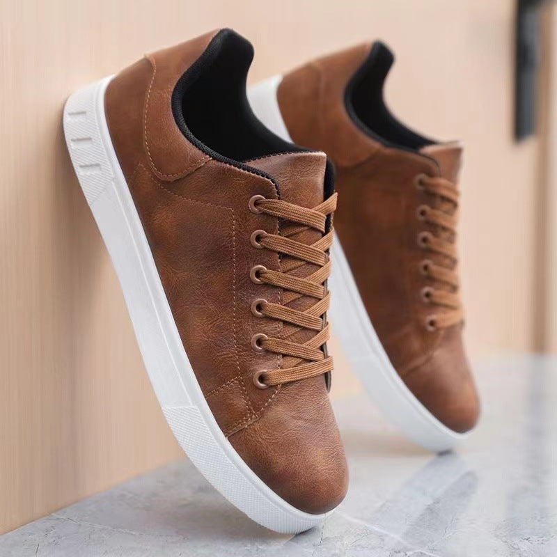 Men's Classic Low Top Lace Leather Sneakers