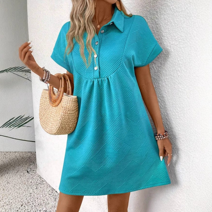Casual Women's Polo Dress with Soft Short Sleeves