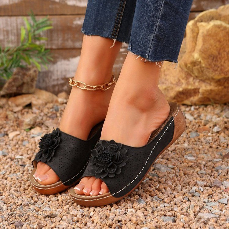Ladies High Heel Summer Sandals with Cut Out Detail