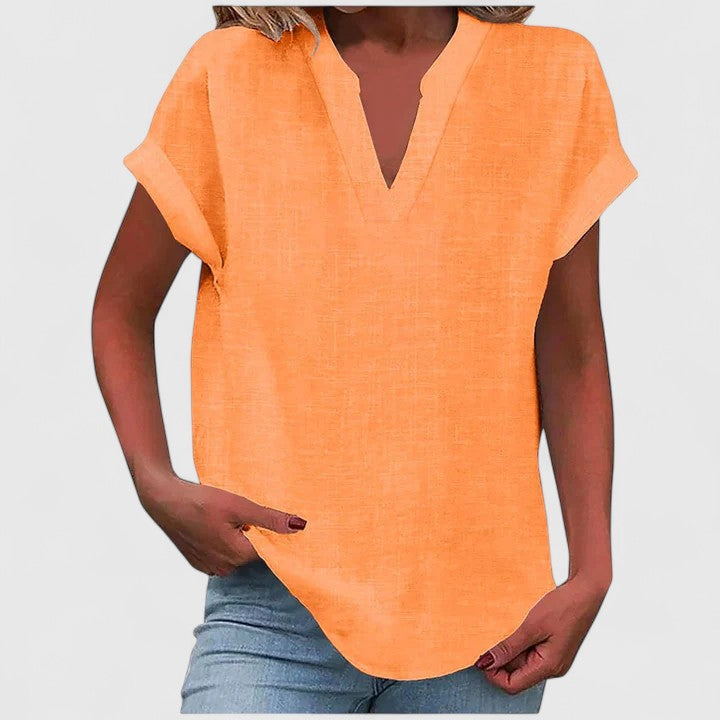 Elegant V-Neck Top for Women's Daily Wear
